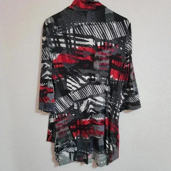 Vintage Joseph Ribkoff Red Black and Gray Tunic - Picture 3 of 4
